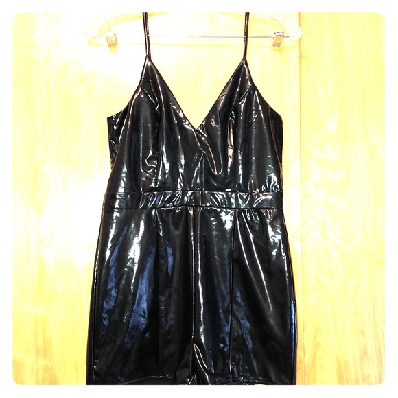 Sexy Pleather Romper - Picture 1 of 6